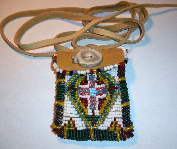 Beaded Native American Indian Style Medicine Bag