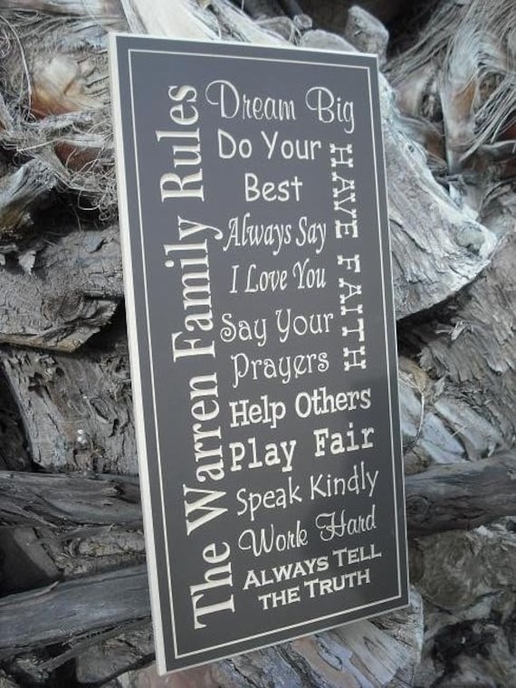 Listing for a 12" x 24" Sign - Custom Family House Rules and Engraved Typography Art - Great Gift or Decoration for any Home