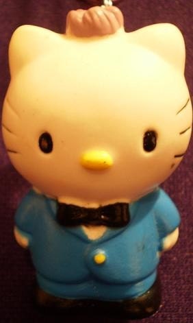 cat in suit. Hello Kitty Cat In Suit Purple Silk Necklace. From SpookyCuteAndMore