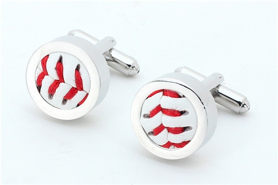 Groomsmen Wedding Gift - Baseball Cufflinks - Set of 5  ((( Made with a REAL baseball )))