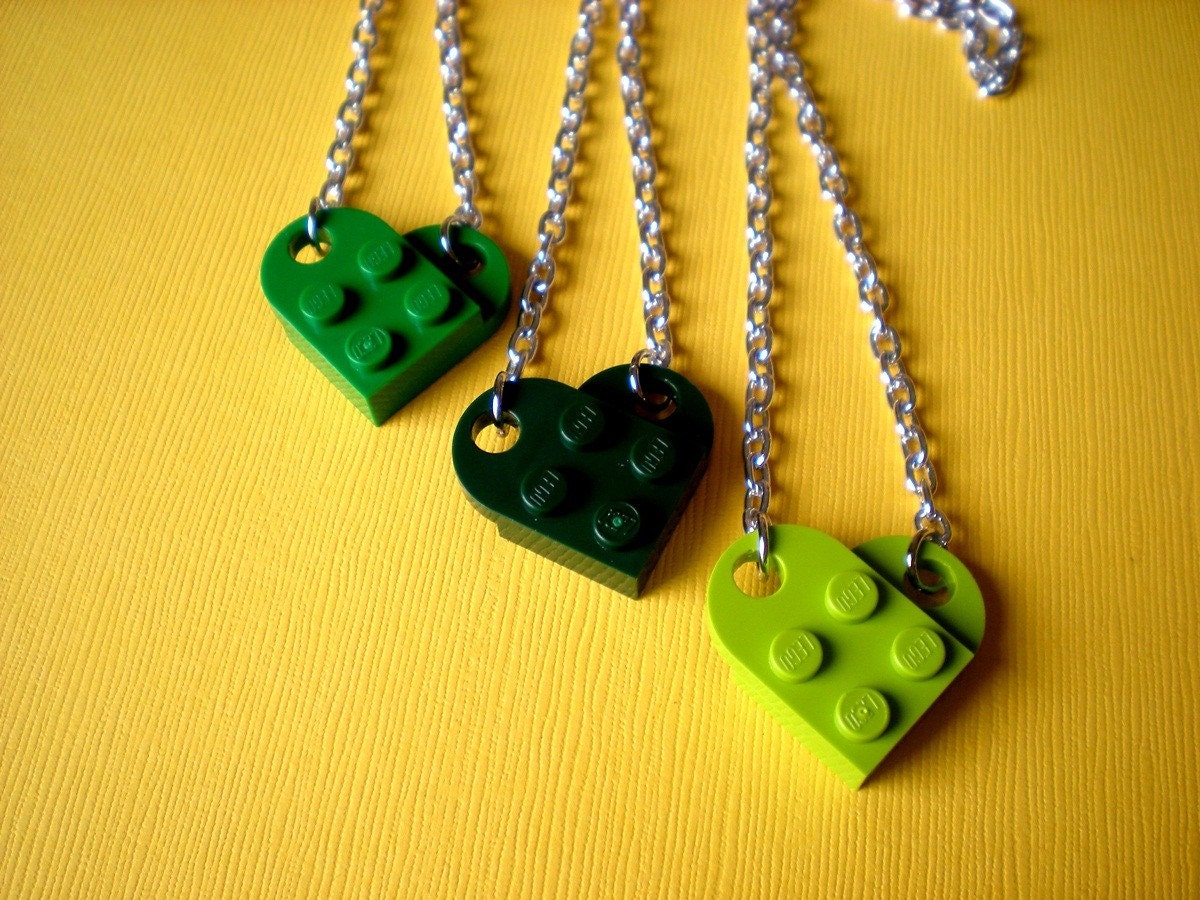 Go Green Lego Heart Necklace