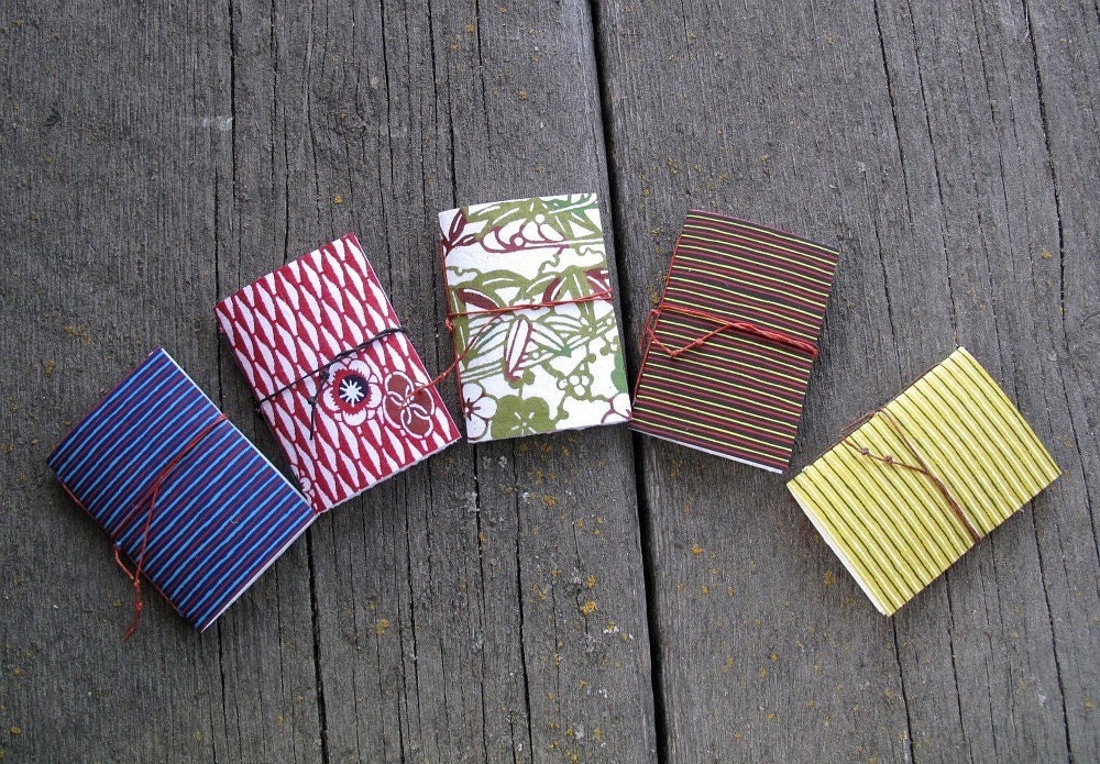 5 Mini Booklets --  Stenciled Stripes and Patterns