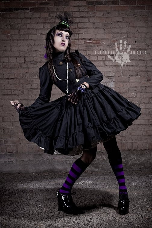 Steampunk Lolita Gothic Military Dress with Full by Melaniegail