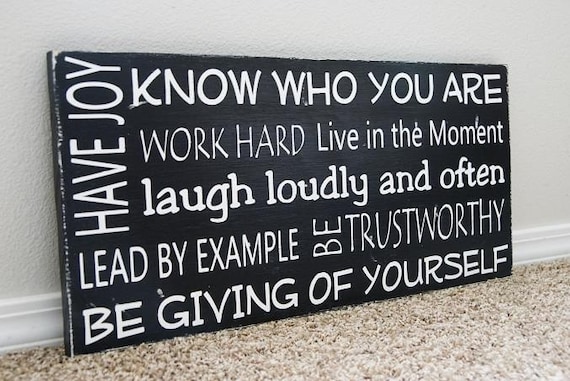 Custom Family Rules Sign- Choose Your Own Rules, Phrases, Words to Live By...Available in other colors