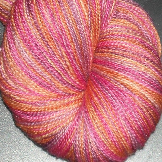 INDIAN SPICE- Bluefaced Leicester / Silk Laceweight dip-dyed yarn