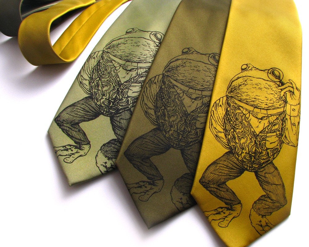 Pretentious Frog Necktie - Screen Printed Microfiber Tie