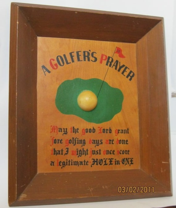 Vintage Cornwall Wood Products Wall hanging - A Golfer's Prayer