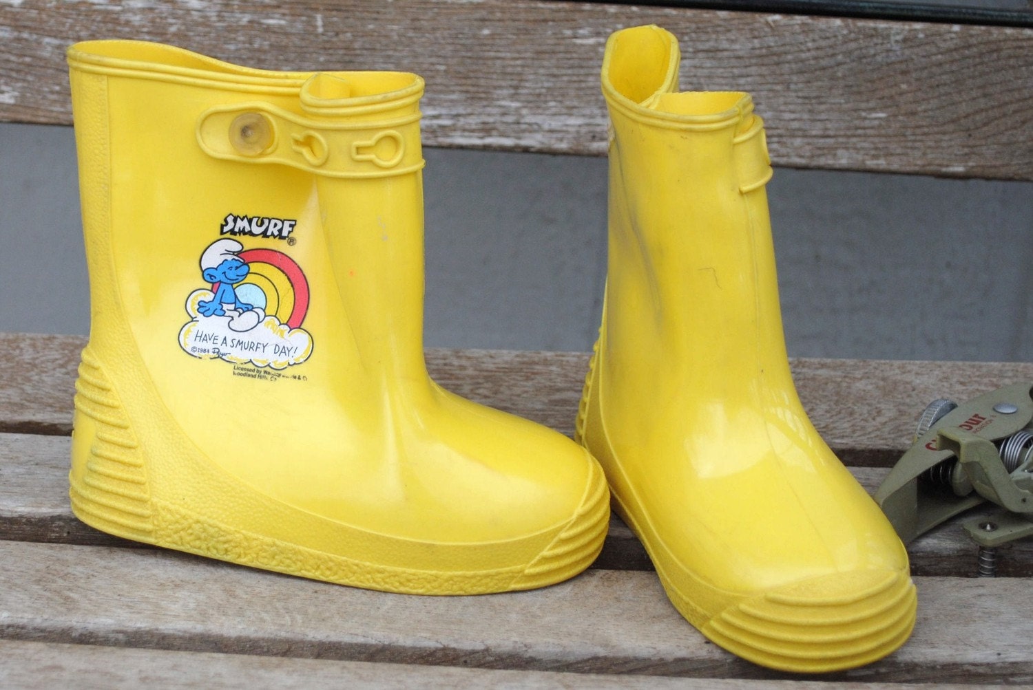 Easter Sale Vintage Smurf Rain Boots