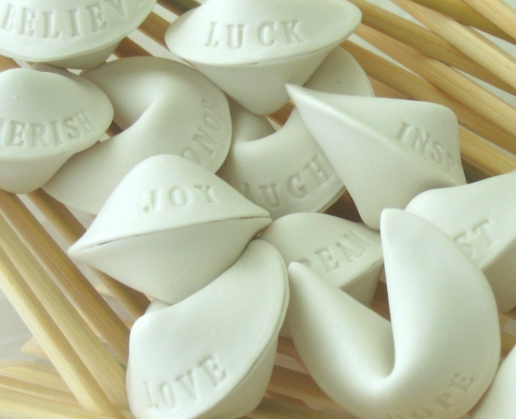 Single Porcelain Fortune Cookie- LOVE