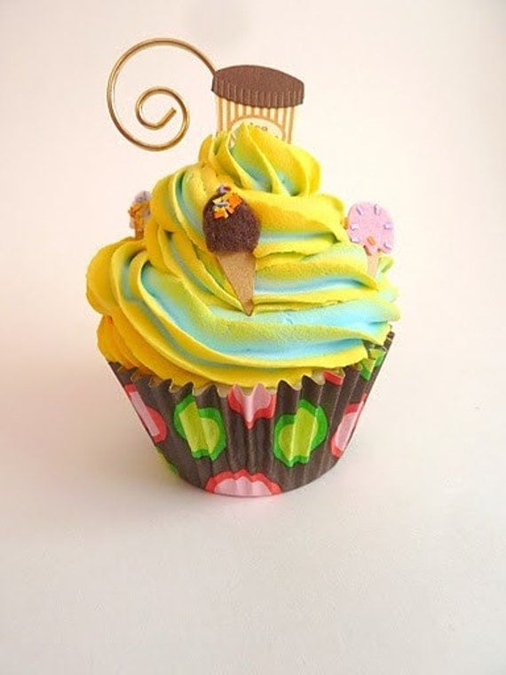 Fake Cupcake Faux Cupcake Swirl Style Ice Cream Party Theme Fake Food Photo Holder Home Decoration. From frankschick