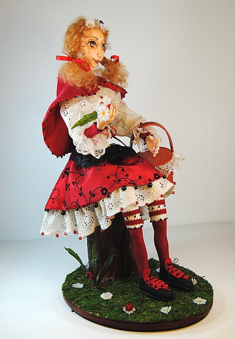 OOAK Fantasy Art-doll - Little Red Ridding Hood - IADR