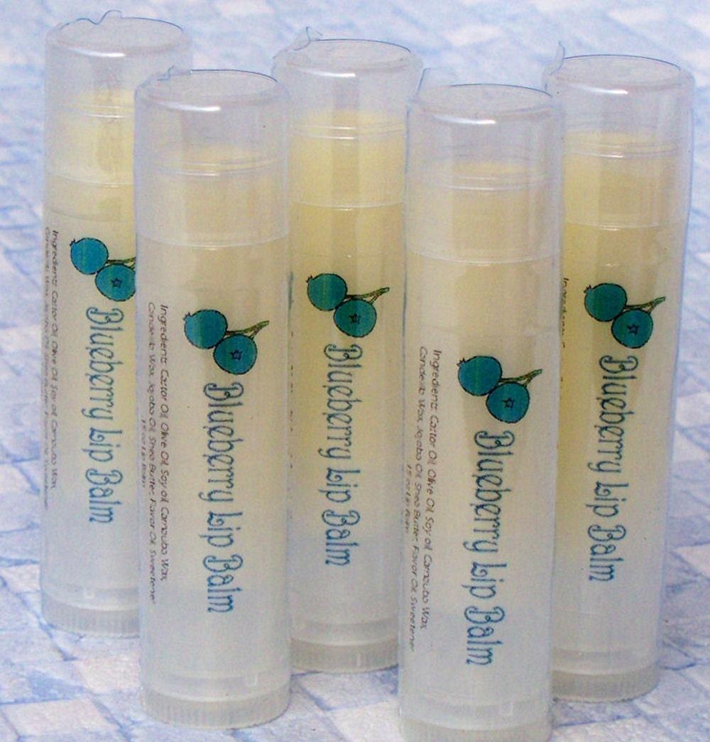 BLUEBERRY Lip Balm Enriched with Jojoba Oil and Shea Butter .15 oz Tube