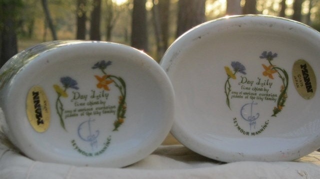 2 Vintage Semour Mann Inc. China Pieces - Day Lily Pattern - Made in Japan