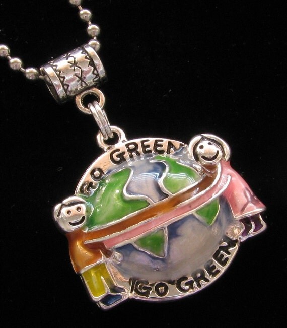 GO GREEN PLANET Charm Bail Ball Chain Necklace