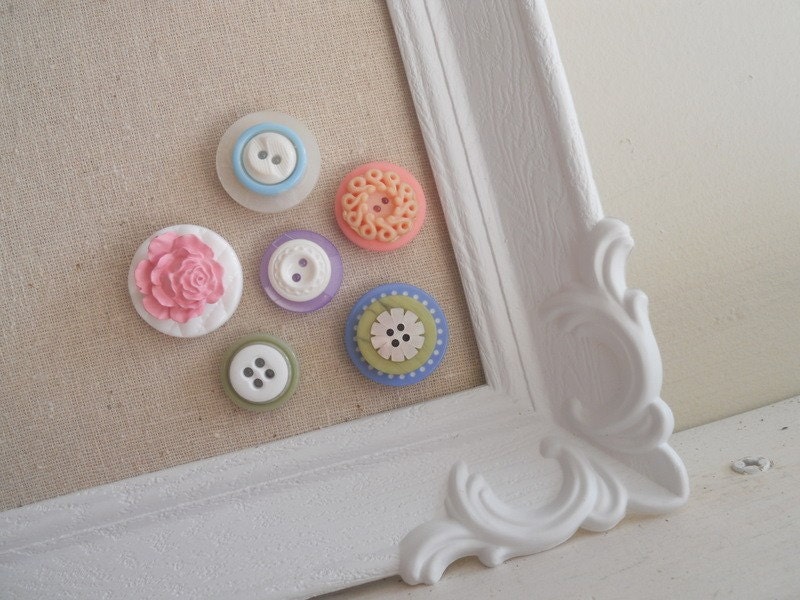 Shades of Pastels Vintage Button Magnet Collection Set