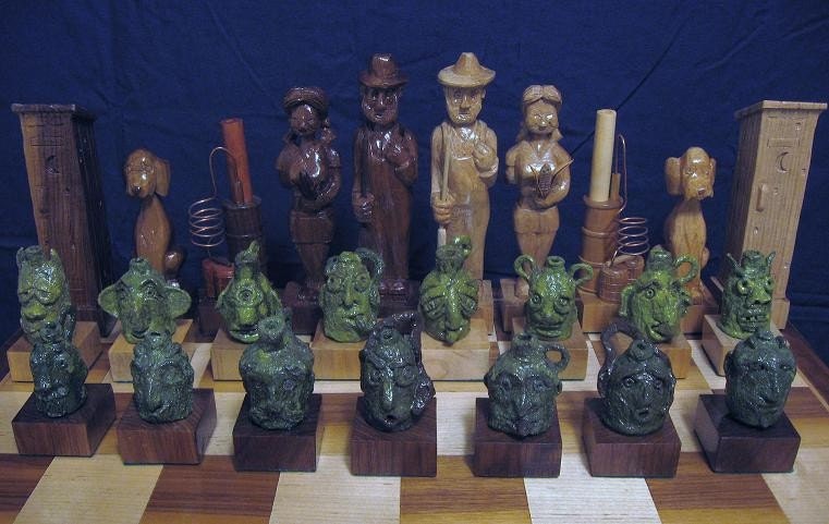 The Face Jug Chess Set (Moonshiner's Chess) by Jim Arnold and Joey Arrowood
