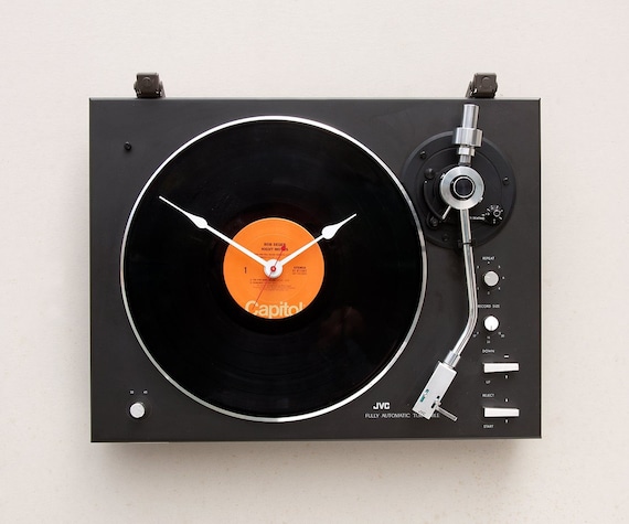 Clock created from a recycled JVC Turntable
