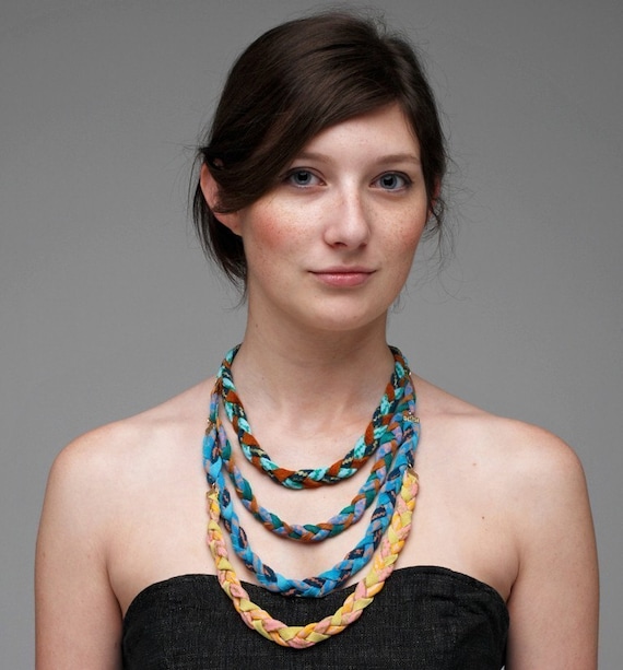 Today Show Feature Multipop Braided Fabric Necklace