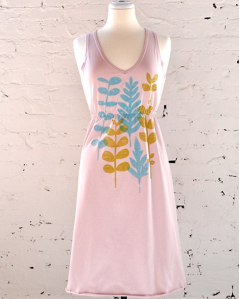 Leafy Dress Pale Petal Pink from Maryink