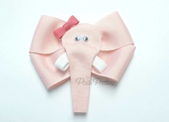 Pink Hair Bow. Adorable pink elephant hair