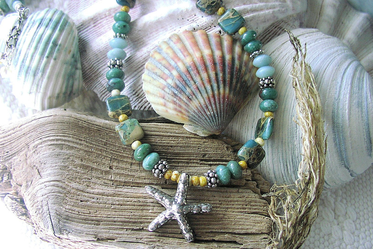Sterling Silver Amazonite African Turquoise Fire Island Necklace 2011