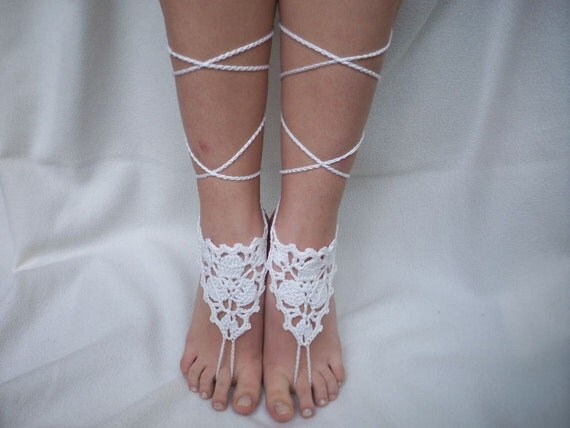 white barefootsandals lace yasosandals