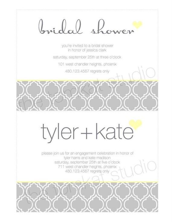 PRINTABLE Invitation Designs - Yellow & Gray Party Collection - The TomKat Studio