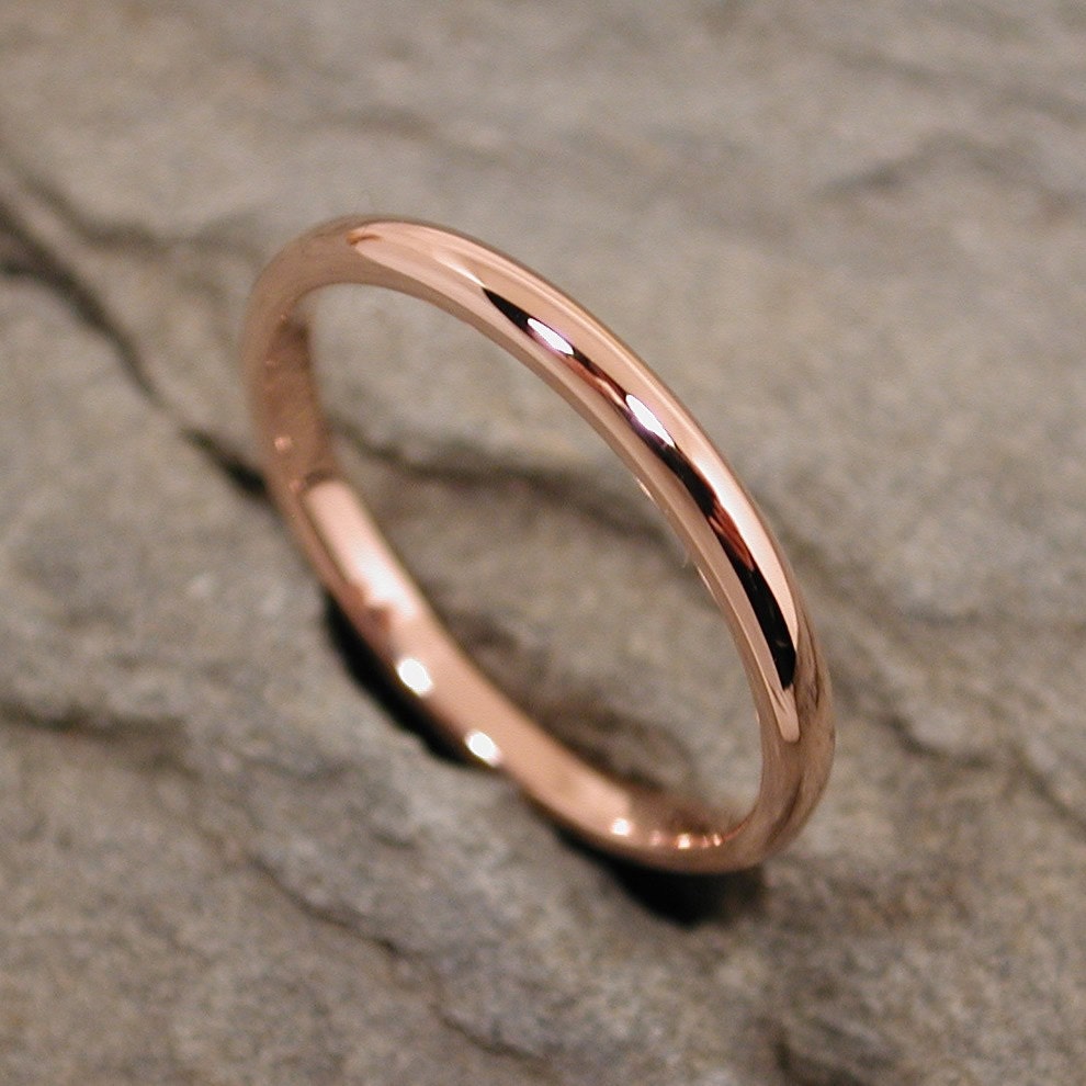 Romantic 14k pink rose gold ring band by sarantos chic womens gold wedding