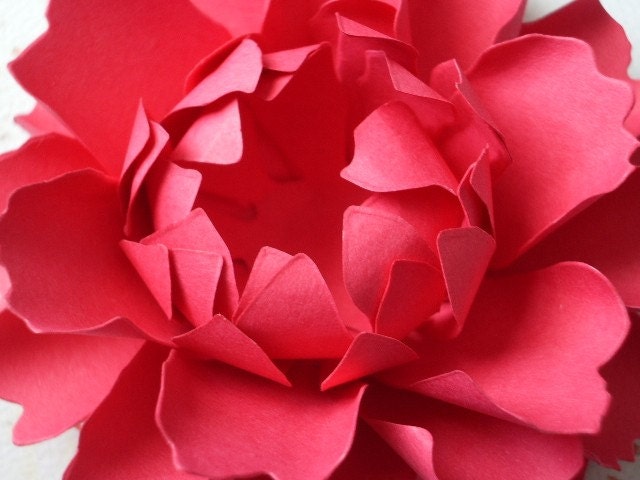 The Peony -  Handmade Paper Flower - Berry