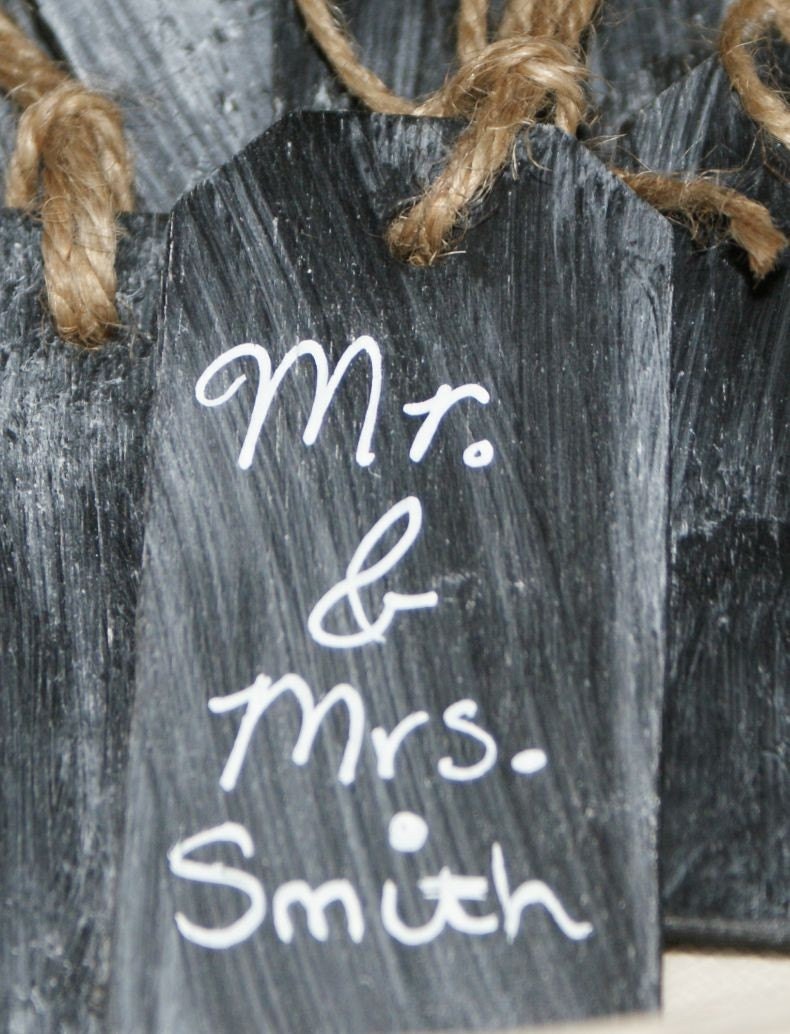 set of 10 chalkboard tags FREE SHIPPING, wedding, party, thank you, goodie bags, favors