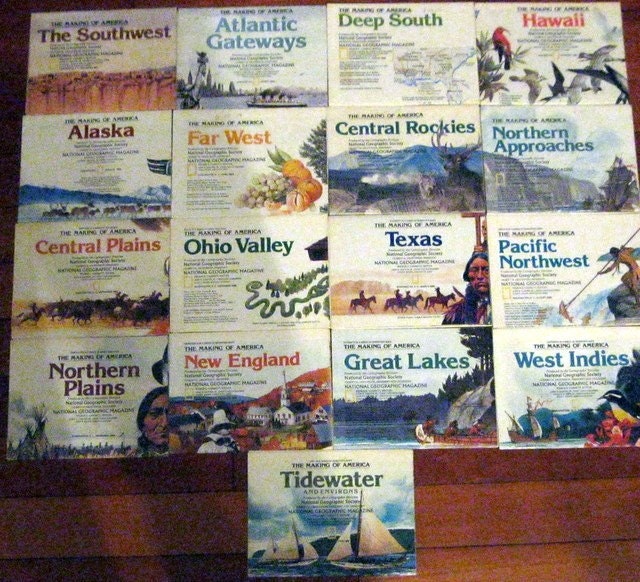 17 Maps - National Geographic Map Series The Making of America 1982-1988