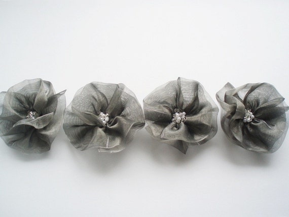 Grey Flowers Handmade Appliques Embellishments4 by BizimSupplies wedding 