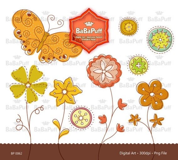 floral design clipart. Floral Designs - clip art for