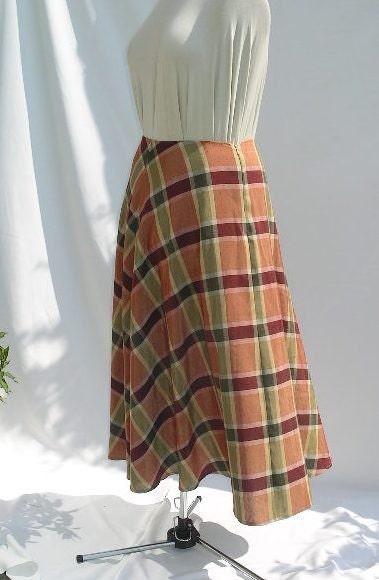 Full Circle Checked  Skirt -plus size