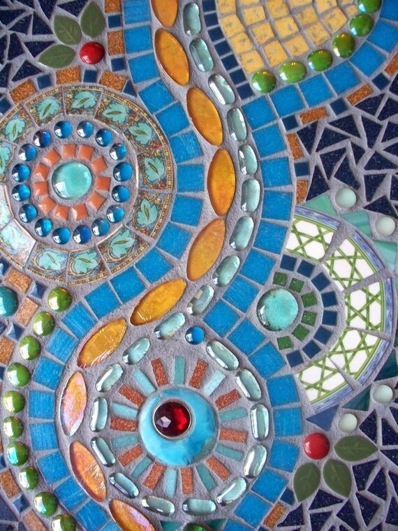 Turquoise River Mosaic Wall Hanging