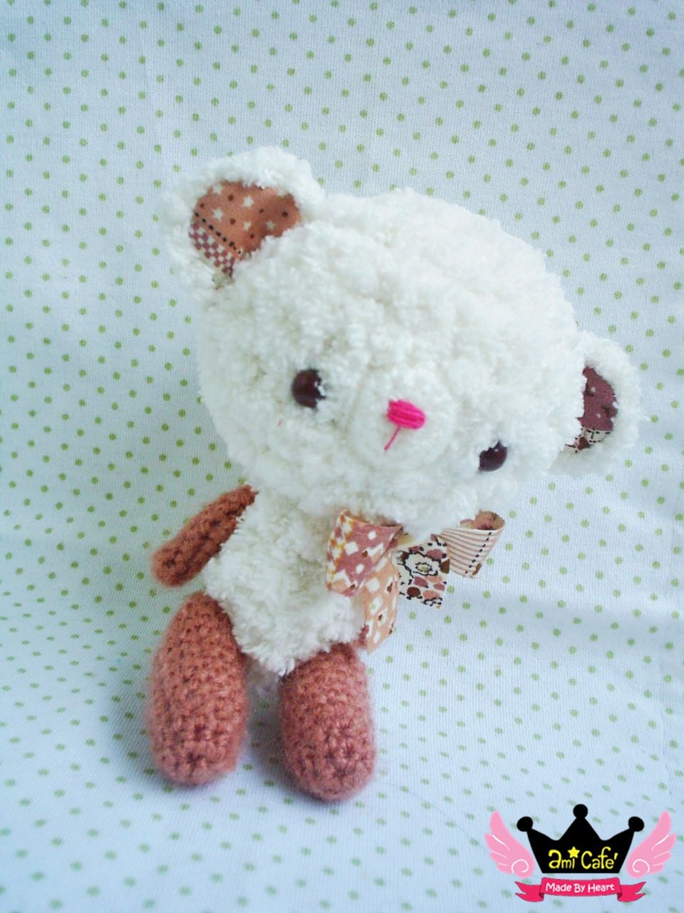 Tannie - Cotton Candy Amigurumi bear by Ami Cafe' - READY TO SHIP