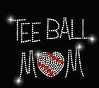 Tee Ball MOM Heart  Rhinestone TShirt - Several  Shirt Colors Available