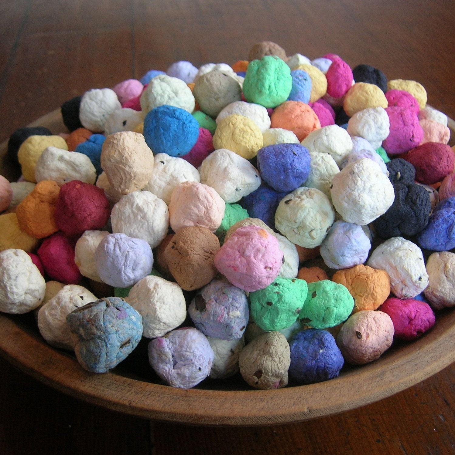 DEPOSIT on CUSTOM order of Seed Bombs for your special event favors - colorful balls of handmade paper embedded with perennial and annual flower seeds