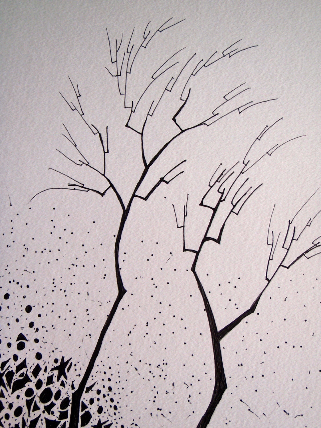 Original Painting Pen and Ink Drawing