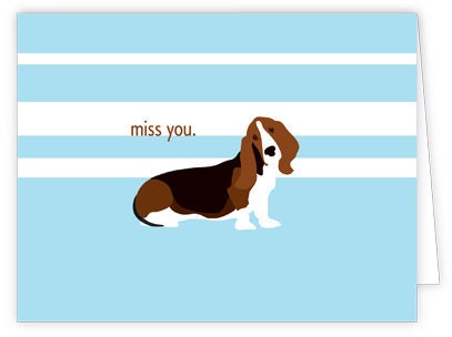 I Miss You Dog. Basset Hound Miss You Card