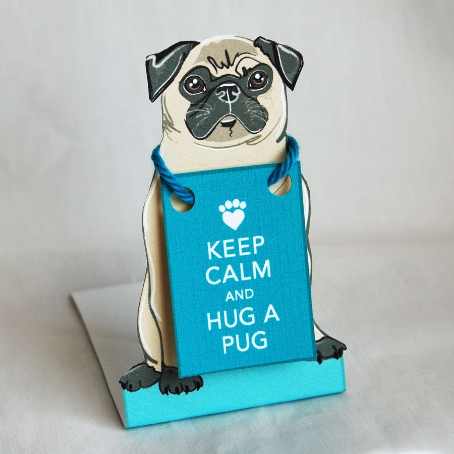 Keep Calm Pug - Desk Decor Paper Doll