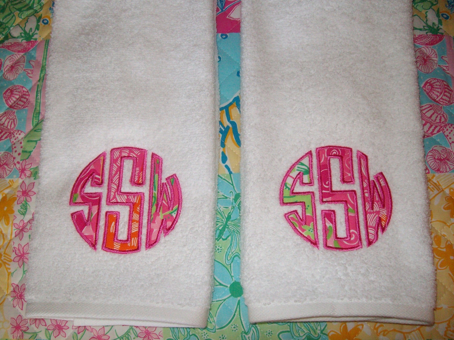 Monogrammed Lilly Pulitzer Fabric Towel Set