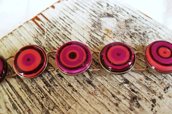 Paper Resin Bracelet - Pink and a Brown