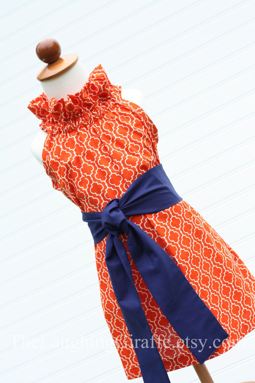 Custom Listing for mrsjvining...NEW - Tangerine Delight...Women's Ruffler Dress with Removable Sash...Size Small, Medium, Large
