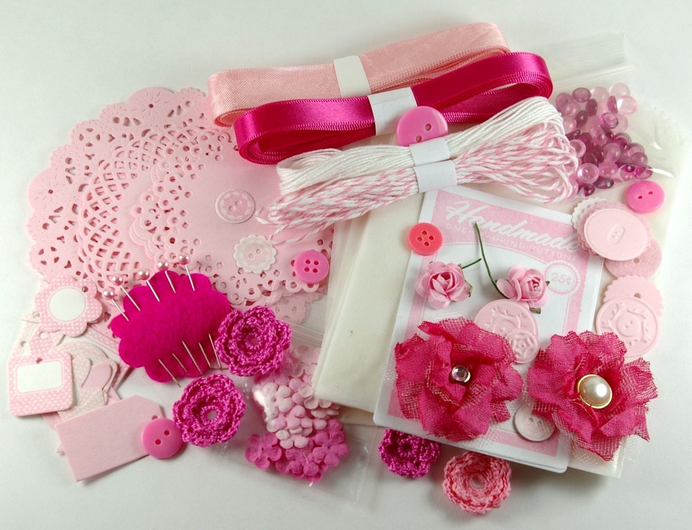Pink Craft Embellishment Kit