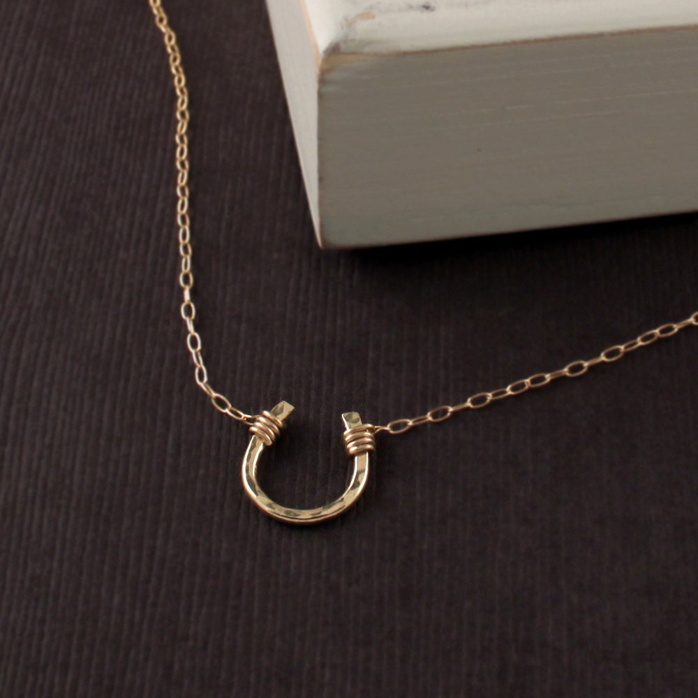 GET LUCKY Little Horseshoe Necklace in 24k Gold Vermeil