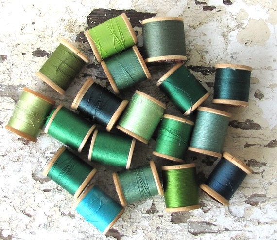 Green Spools of Thread Photo Card - Photo By Mary Beth Hale To Benefit Heart Strings