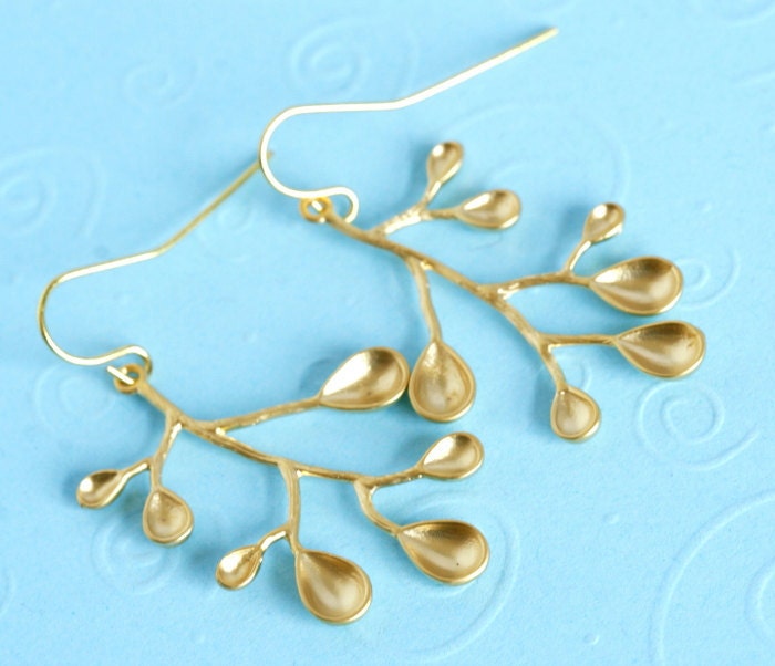 Free Shipping - Golden Branch Earrings