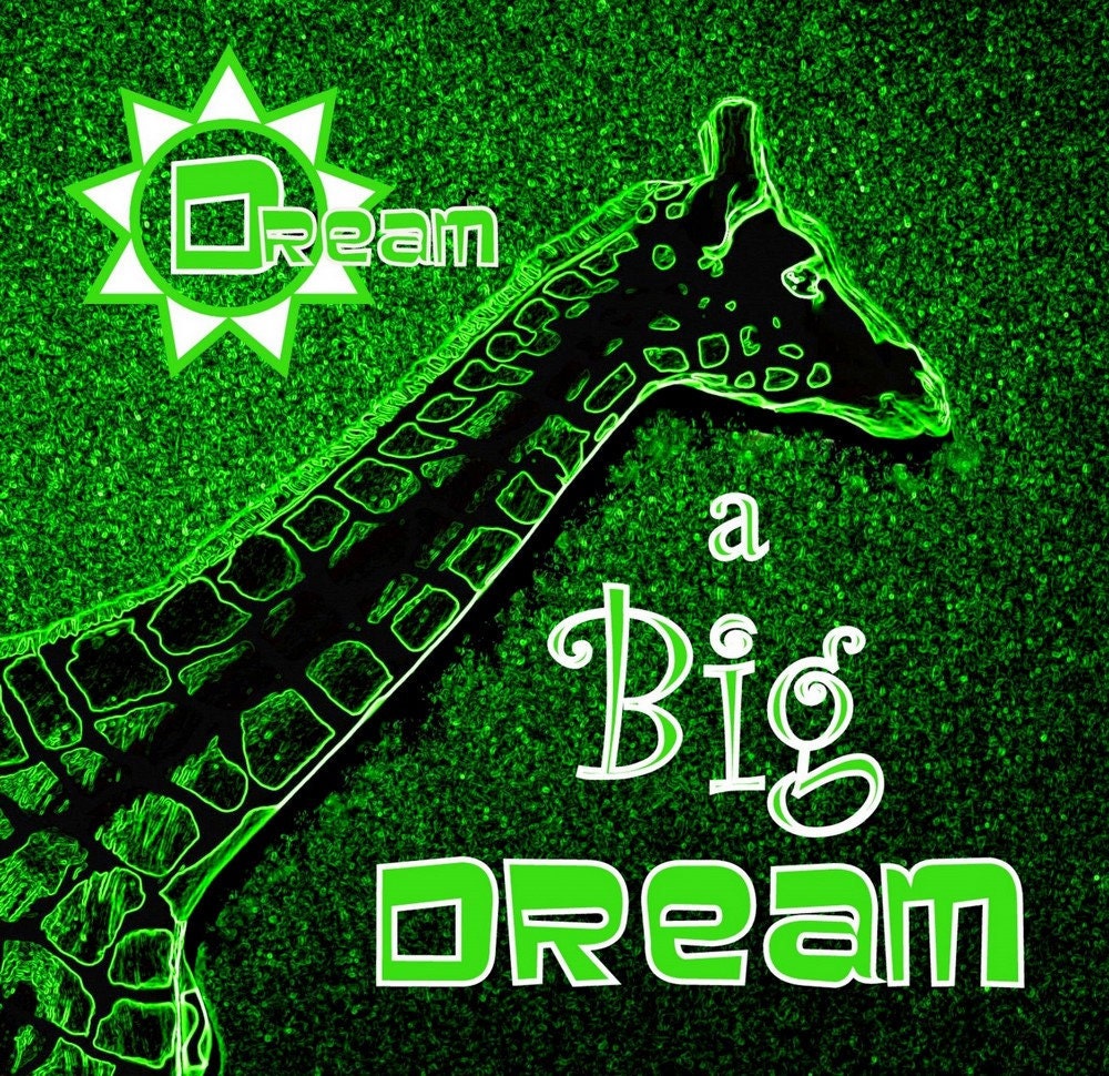 Giraffe Big Dream 8 x 8 Art Print