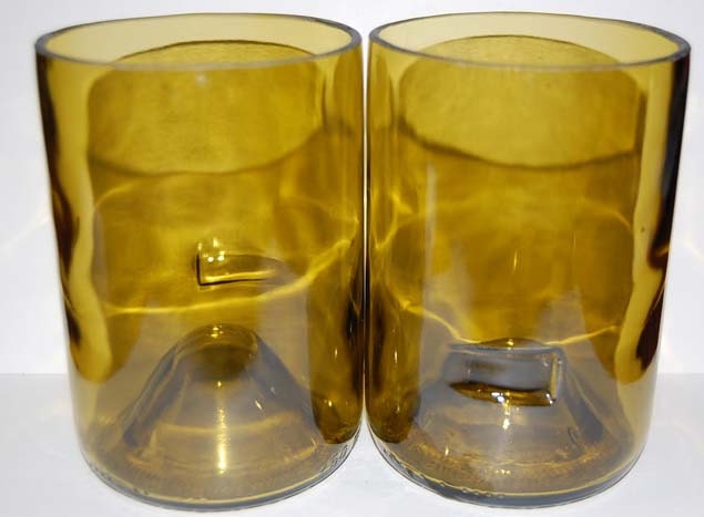Tumbler Glasses-recycled Chateau St. Jean Sonoma County Chardonnay 2008 wine bottles-Set of 2